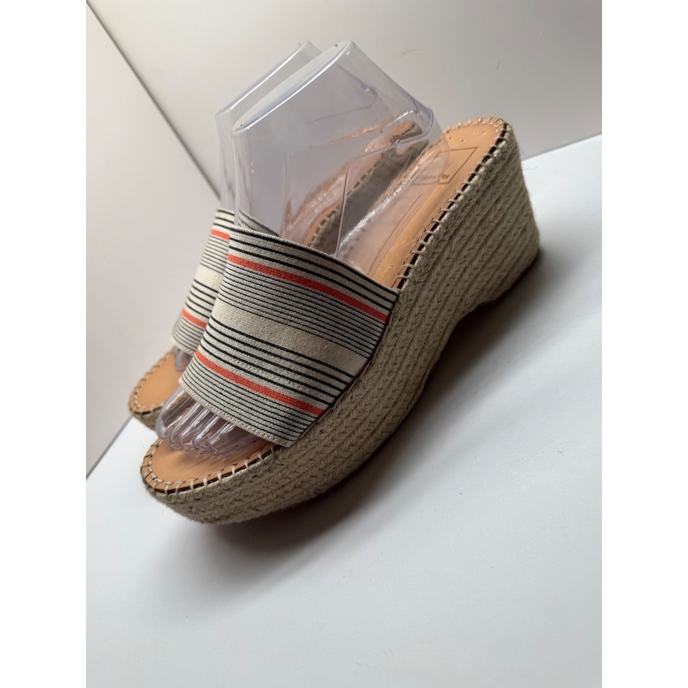 Dolce Vita Striped Espadrille Wedge Platform Slide Sandals‎ 9.5